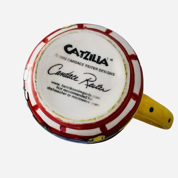 Catzilla Cat Creamer Candace Reiter Ceramic Colorful Tabby Kitty Chefs - Picture 5 of 8